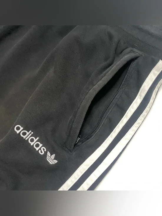 Adidas Originals Mens Black Trefoil Logo Cotton French Terry Cloth Sweat Shorts - Picture 5 of 10